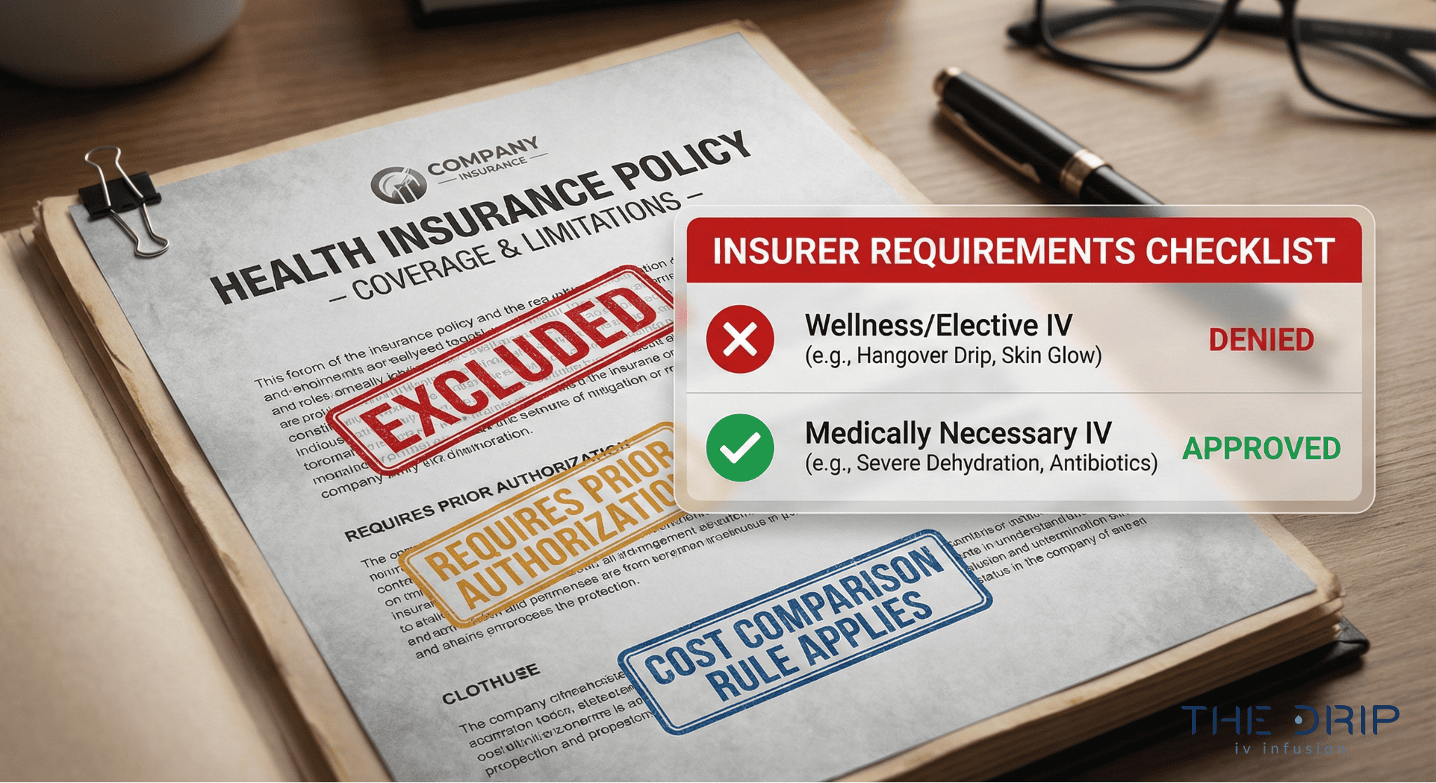 insurance-policy-complementary-therapy-rules Mock insurance policy showing how insurers define and exclude alternative IV therapies