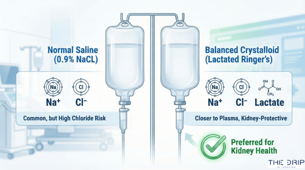 Clean comparison infographic, medical-fintech hybrid style, white background with blue and green highlights.