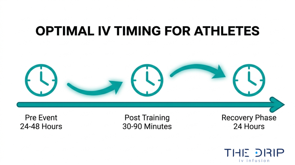 Optimal IV therapy timing for athletes before events, after training, and during the 24-hour recovery phase