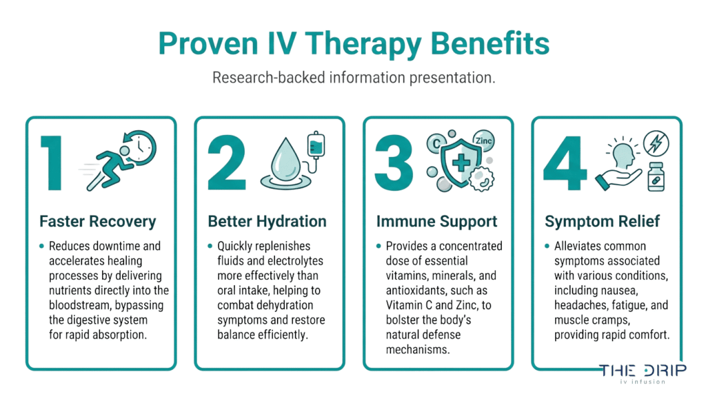 Proven IV therapy benefits for cold and flu support, including faster recovery, hydration, immune support, and symptom relief